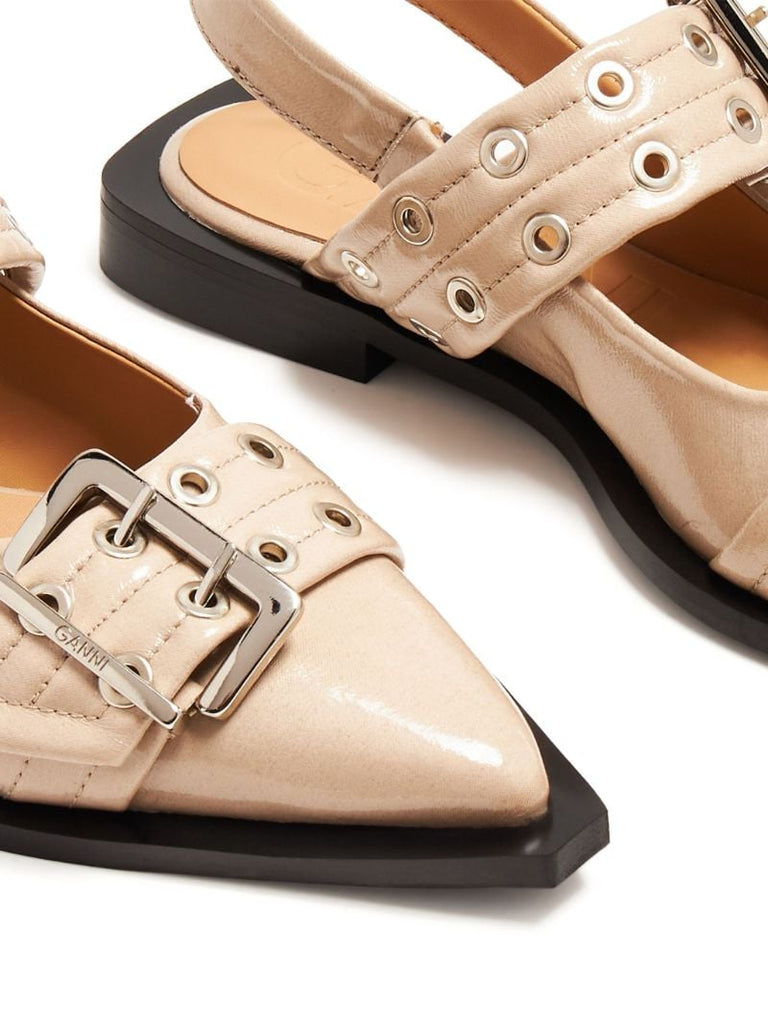 Neutral 50 Buckled Slingback Pumps