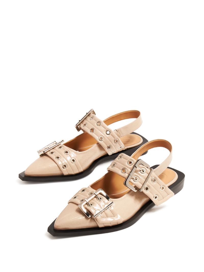 Neutral 50 Buckled Slingback Pumps