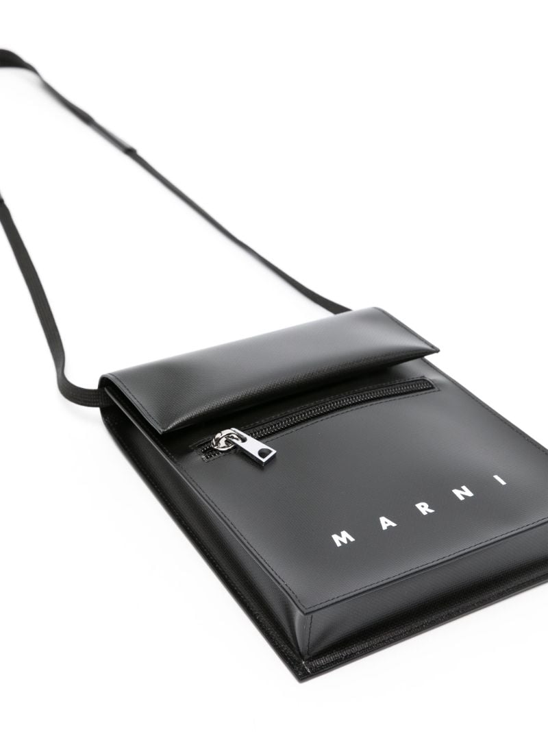 Black Shoelace Strap Messenger Bag