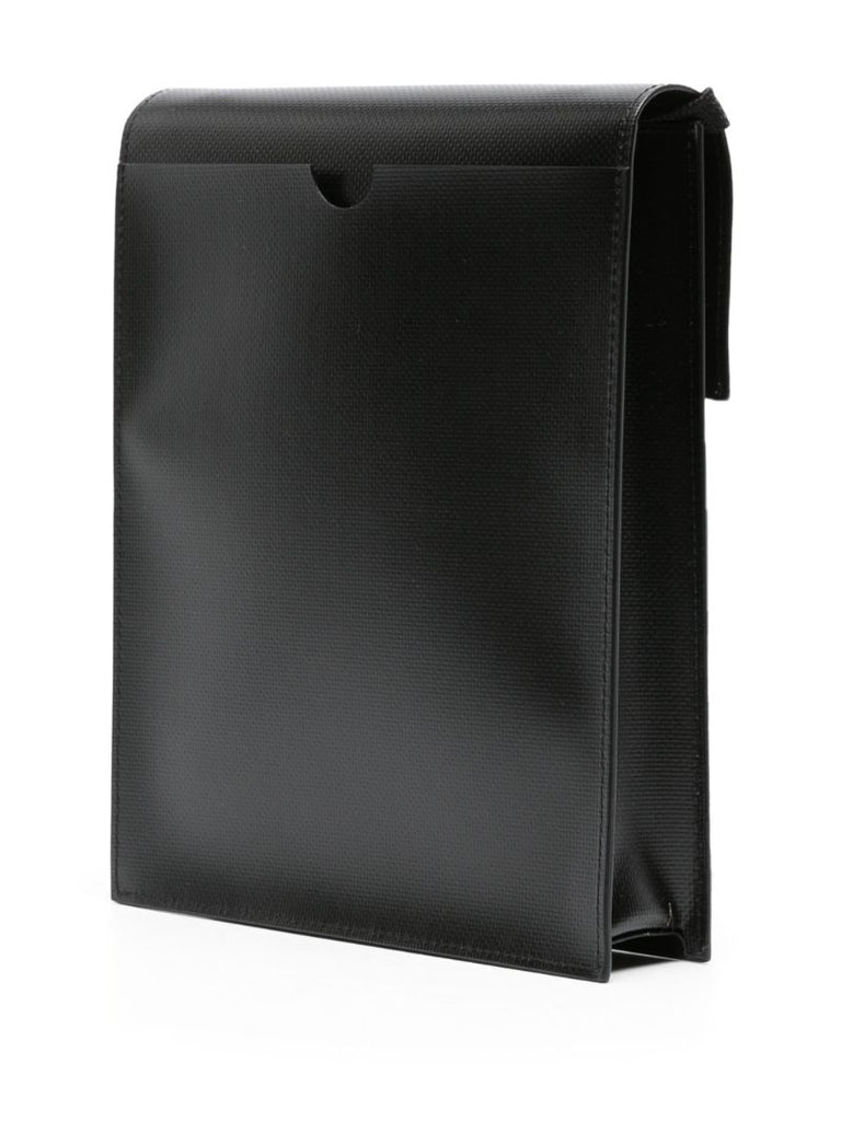 Black Shoelace Strap Messenger Bag