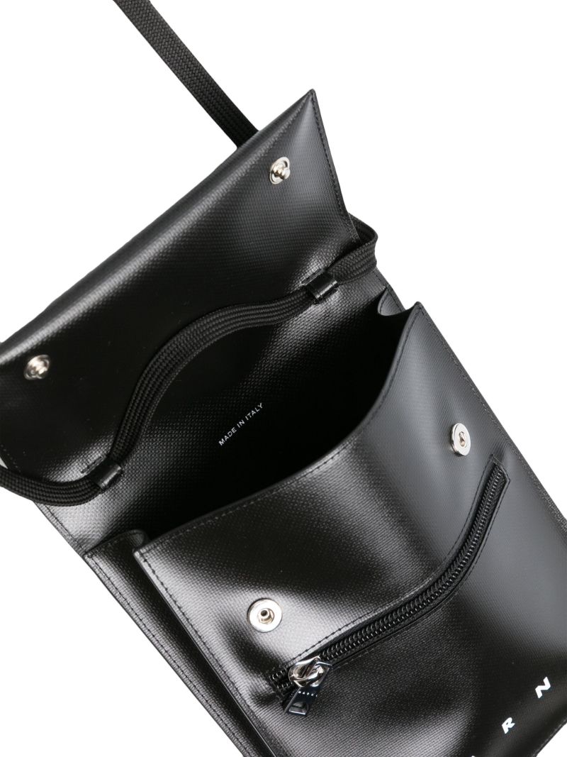 Black Shoelace Strap Messenger Bag