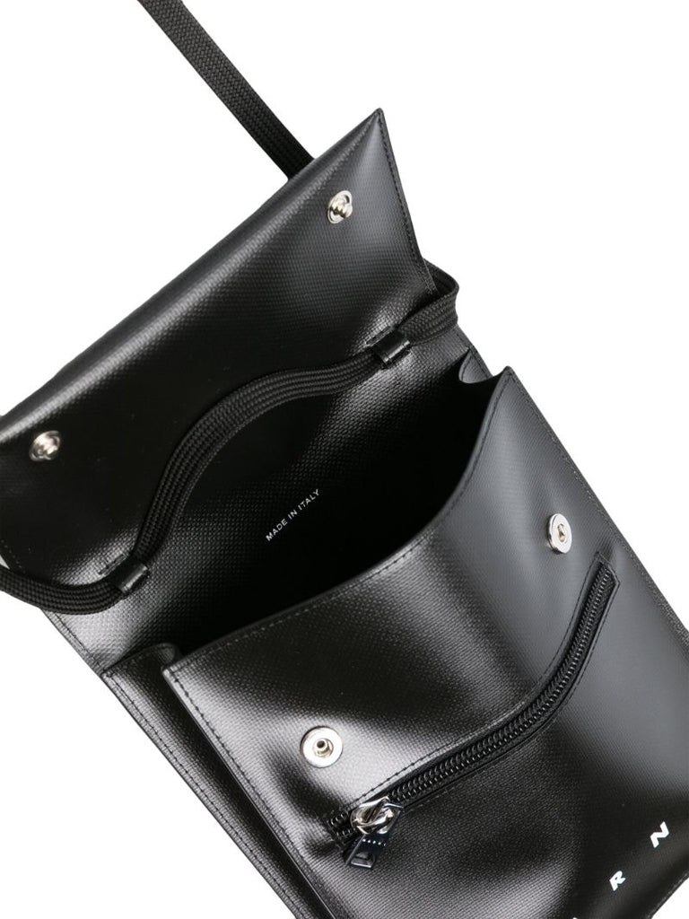 Black Shoelace Strap Messenger Bag