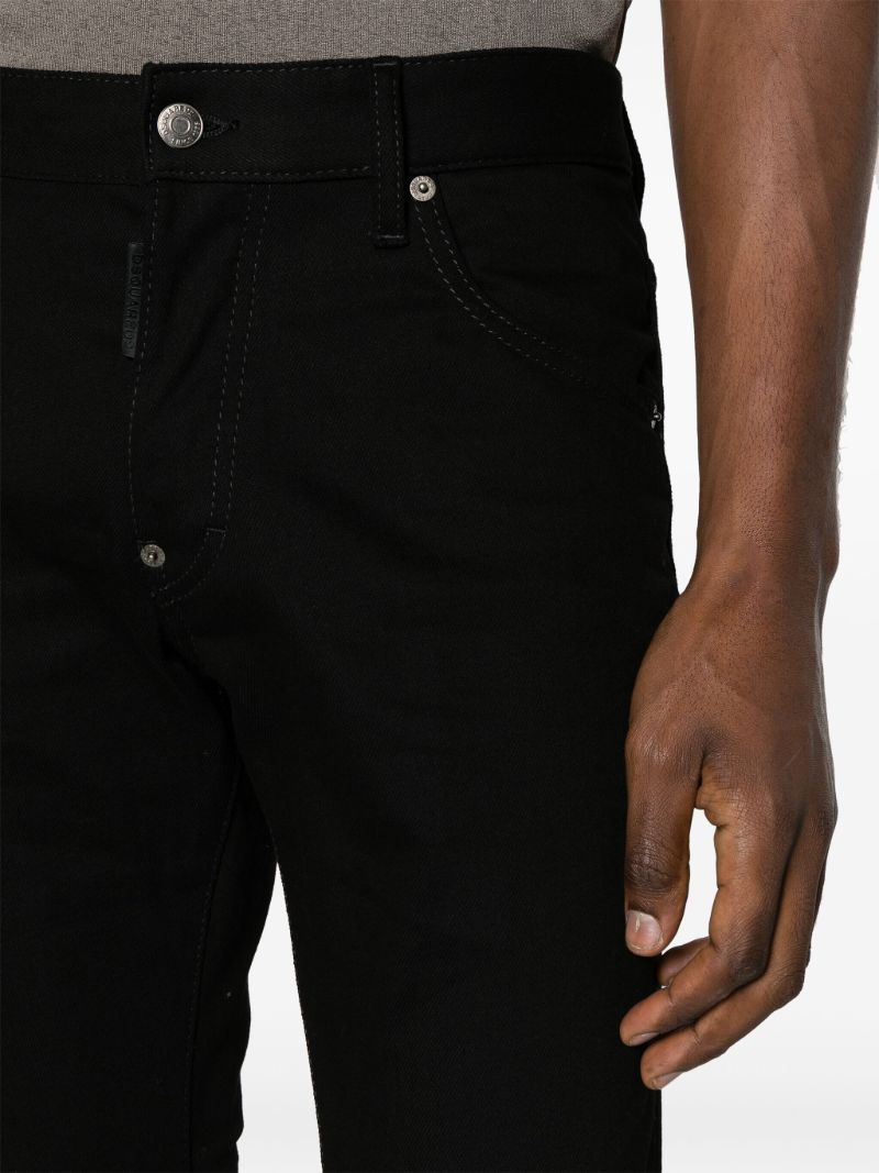 Black Mid-rise Slim-cut Jeans