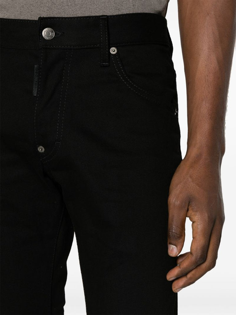 Black Mid-rise Slim-cut Jeans