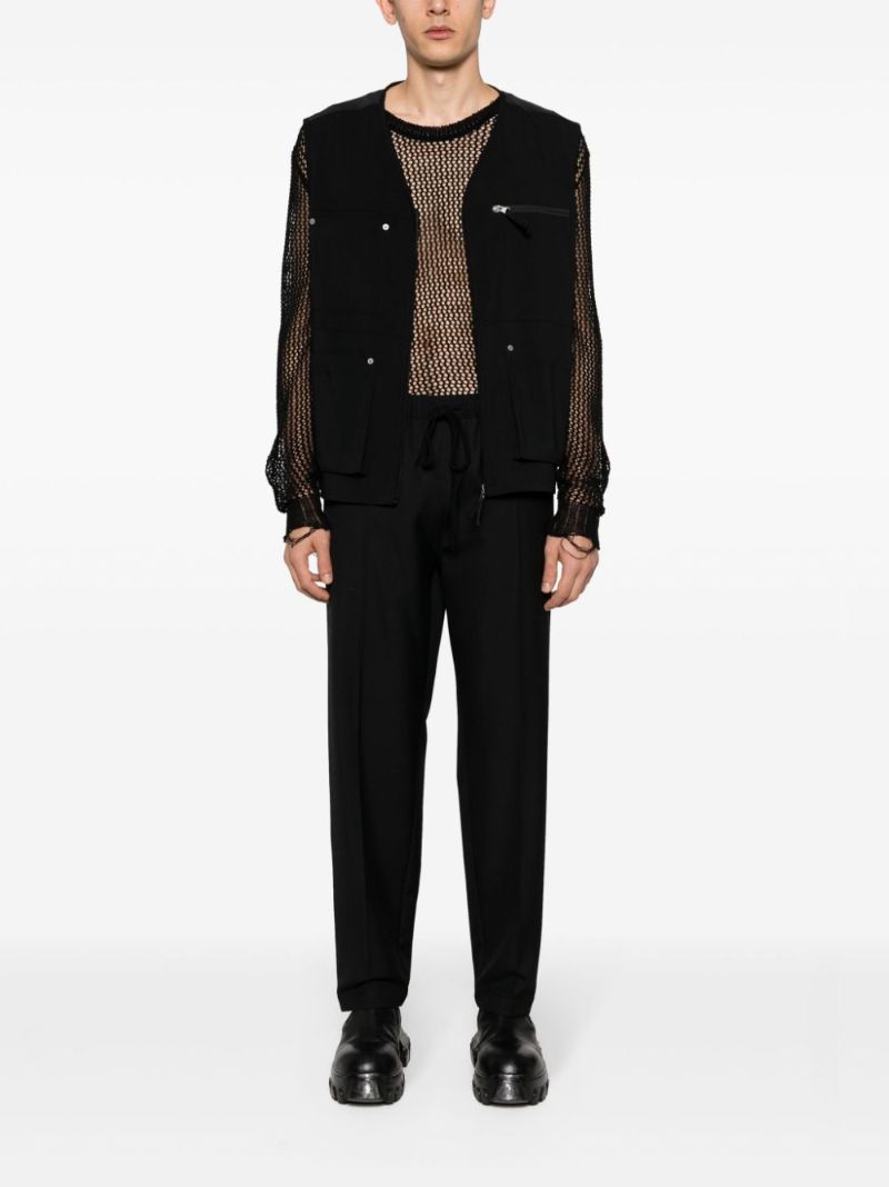 Black Multi-pocket Zip-up Gilet