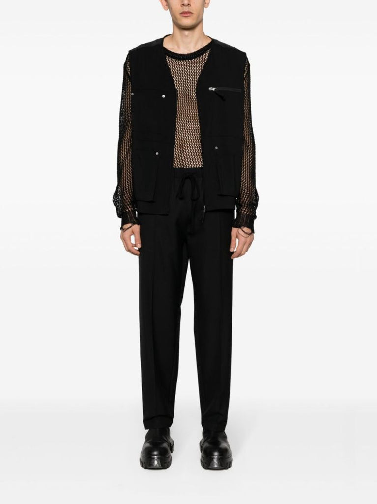 Black Multi-pocket Zip-up Gilet