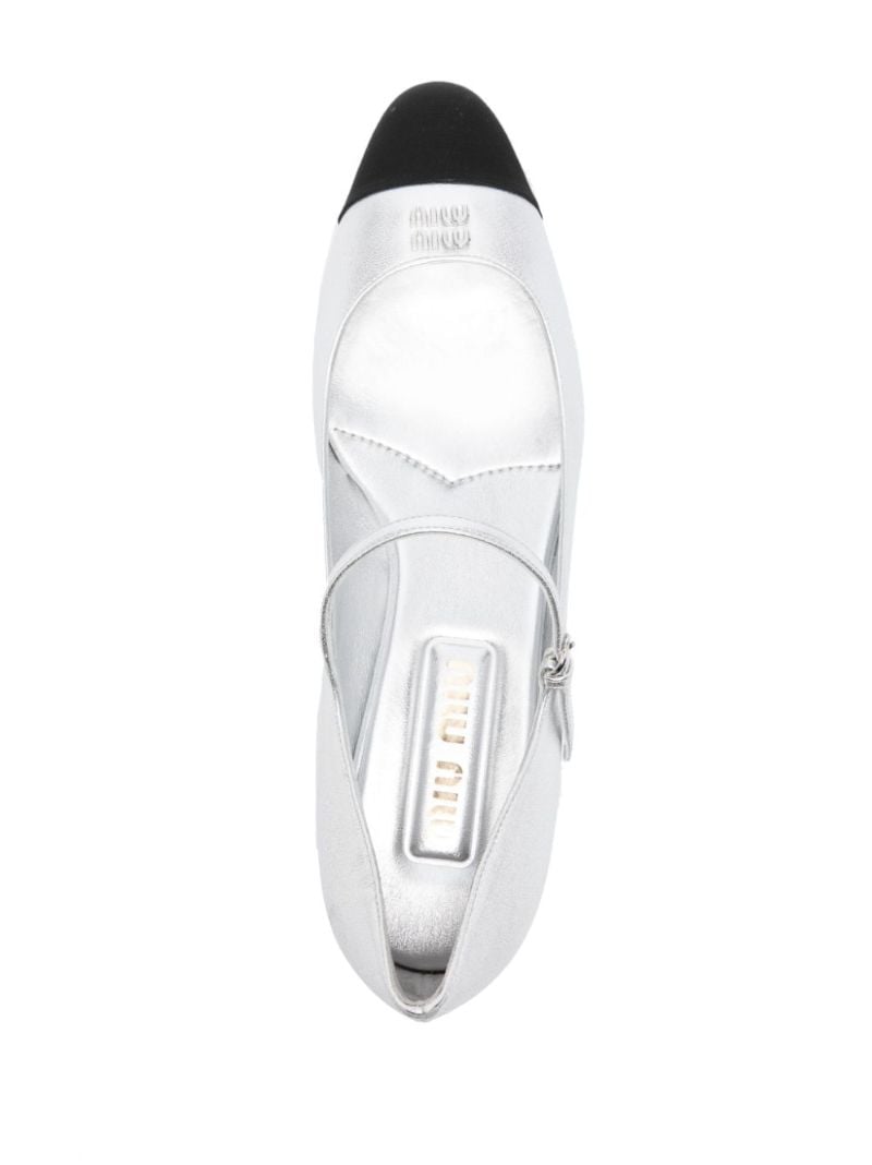 Silver-tone Lola 25mm Leather Pumps