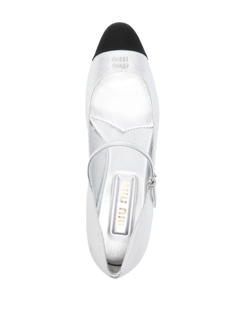 Silver-tone Lola 25mm Leather Pumps