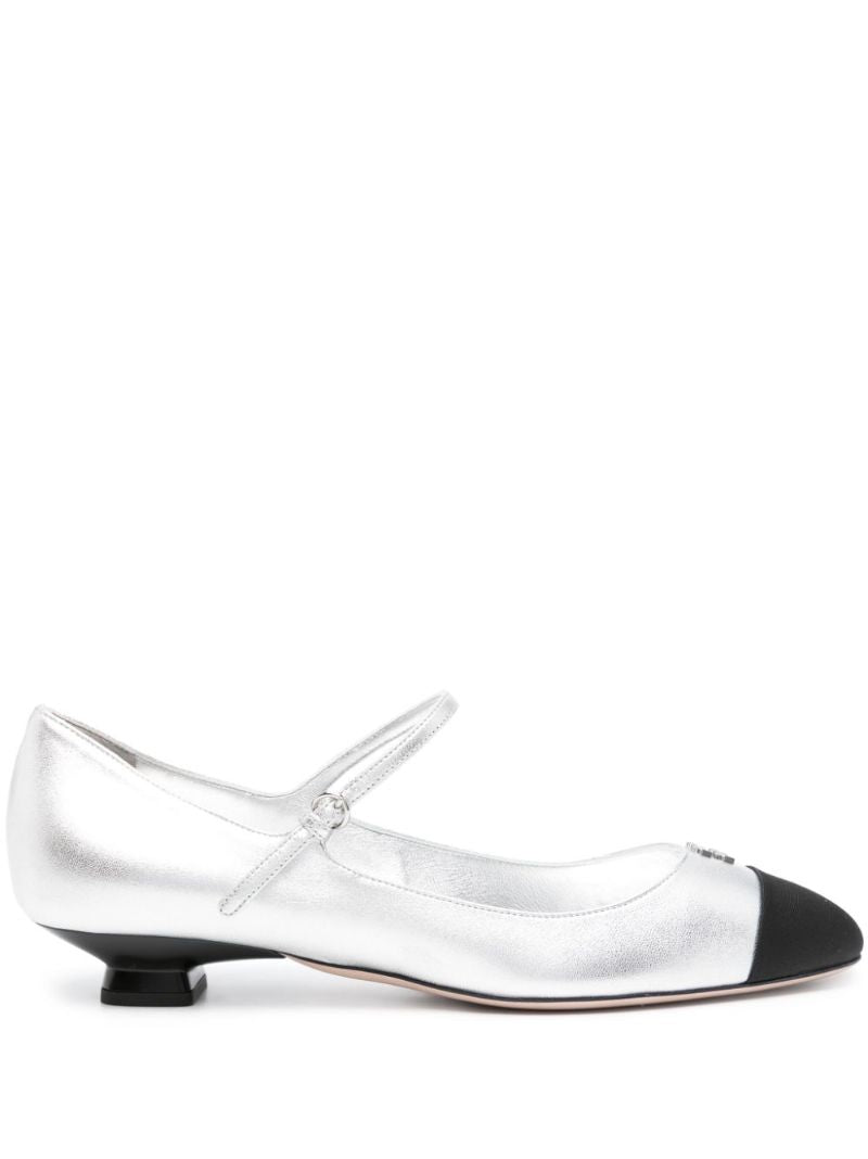 Silver-tone Lola 25mm Leather Pumps