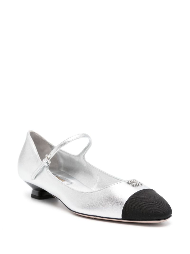 Silver-tone Lola 25mm Leather Pumps