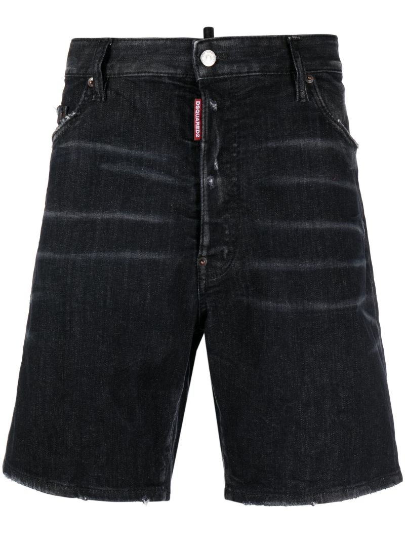 Black Ciao Distressed Denim Shorts