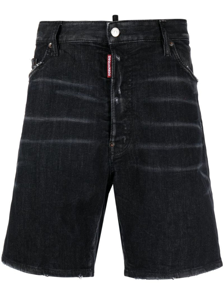 Black Ciao Distressed Denim Shorts