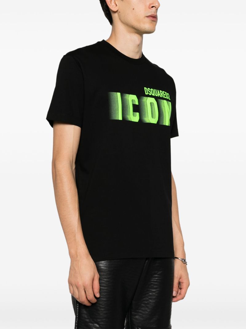 Black Icon Blur Cotton T-shirt