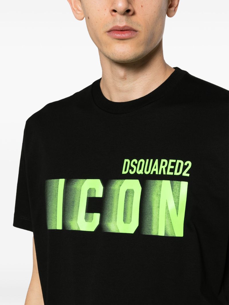 Black Icon Blur Cotton T-shirt