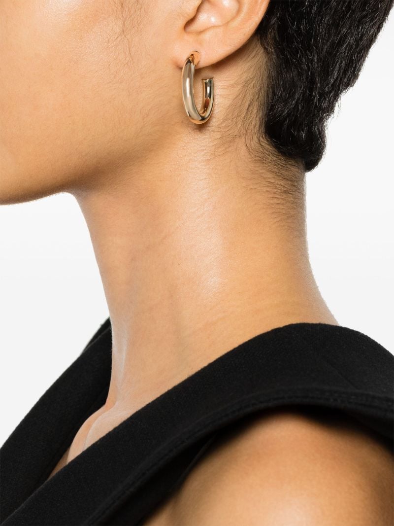 14k Gold Hollow Tube Medium Hoop Earrings