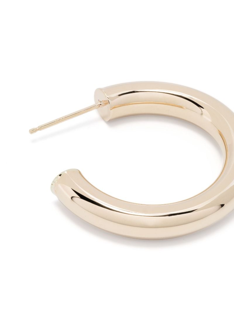 14k Gold Hollow Tube Medium Hoop Earrings