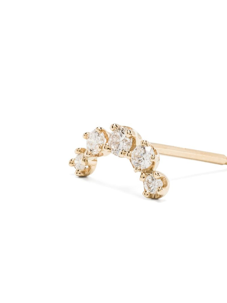 14k Yellow Gold Graduated Diamond Stud Earring