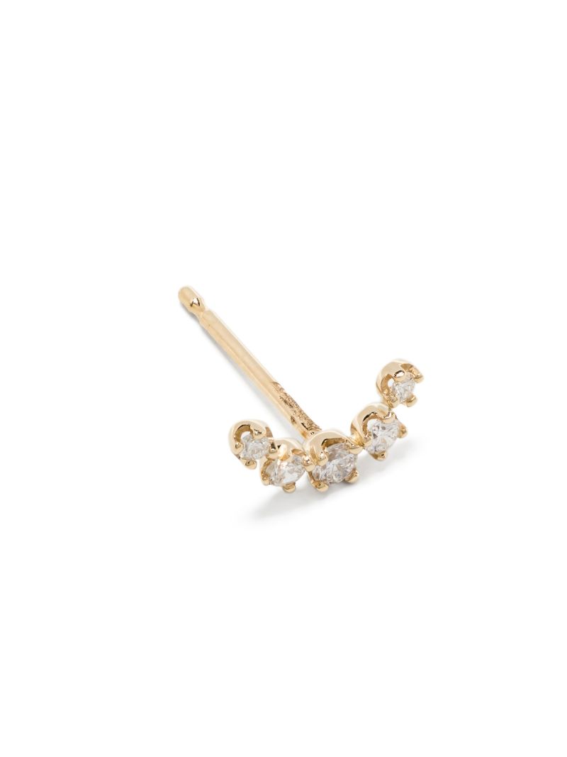 14k Yellow Gold Graduated Diamond Stud Earring