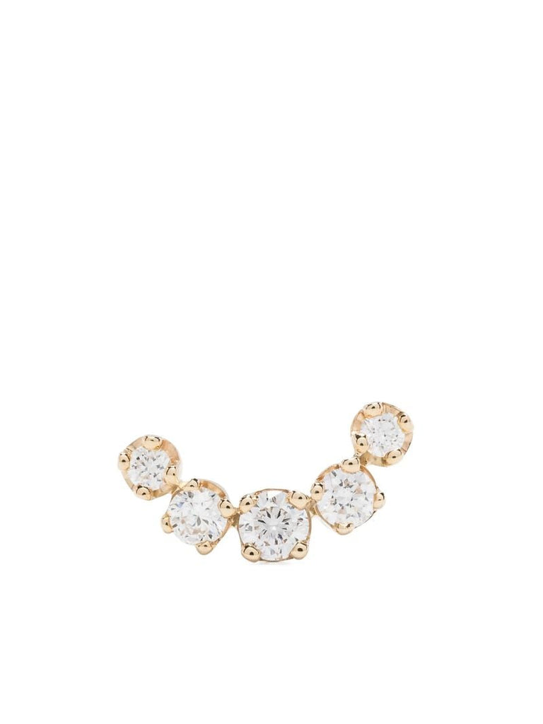 14k Yellow Gold Graduated Diamond Stud Earring