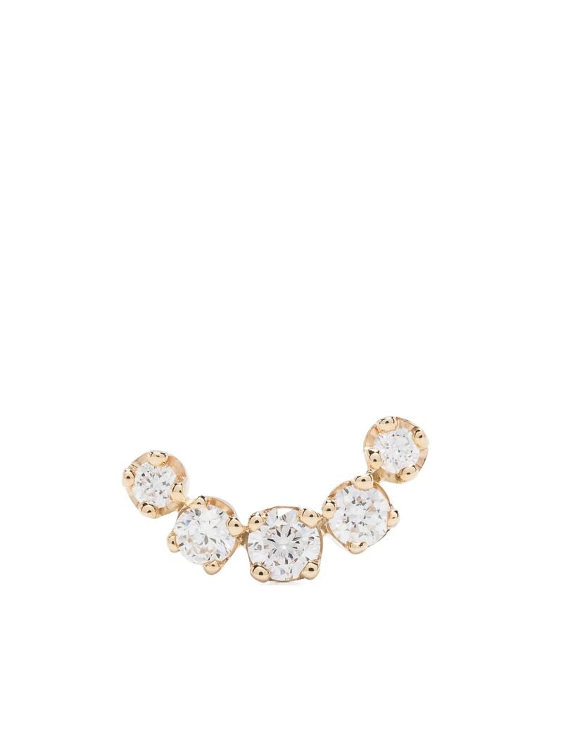14k Yellow Gold Graduated Diamond Stud Earring