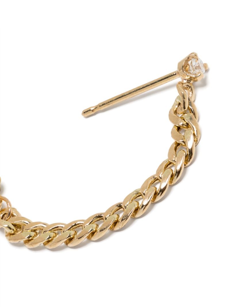 14k Yellow Gold Curb Chain Diamond Earrings