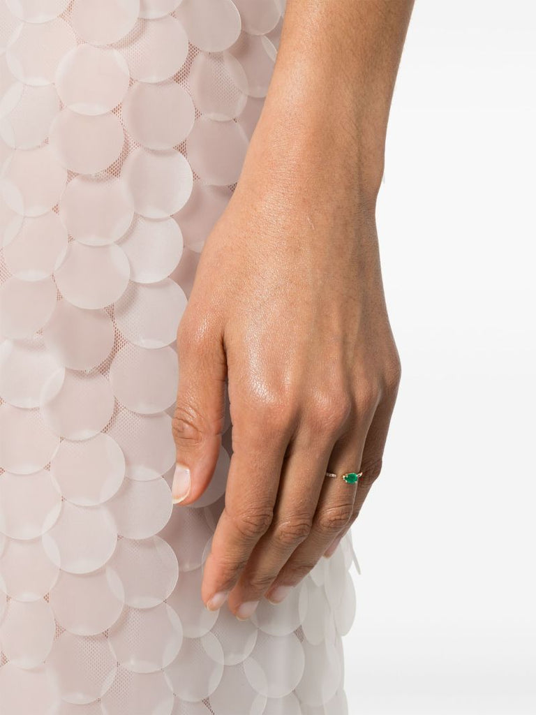 14k Yellow Gold Emerald and Diamond Ring