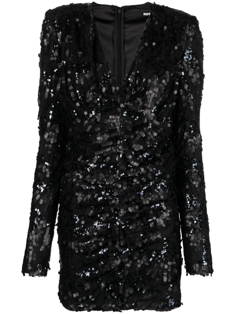 Black Sequin Embellished Mini Dress