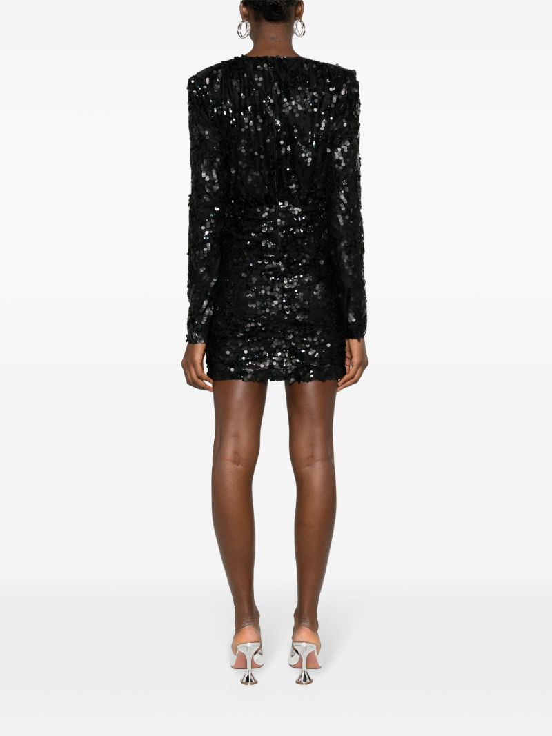 Black Sequin Embellished Mini Dress