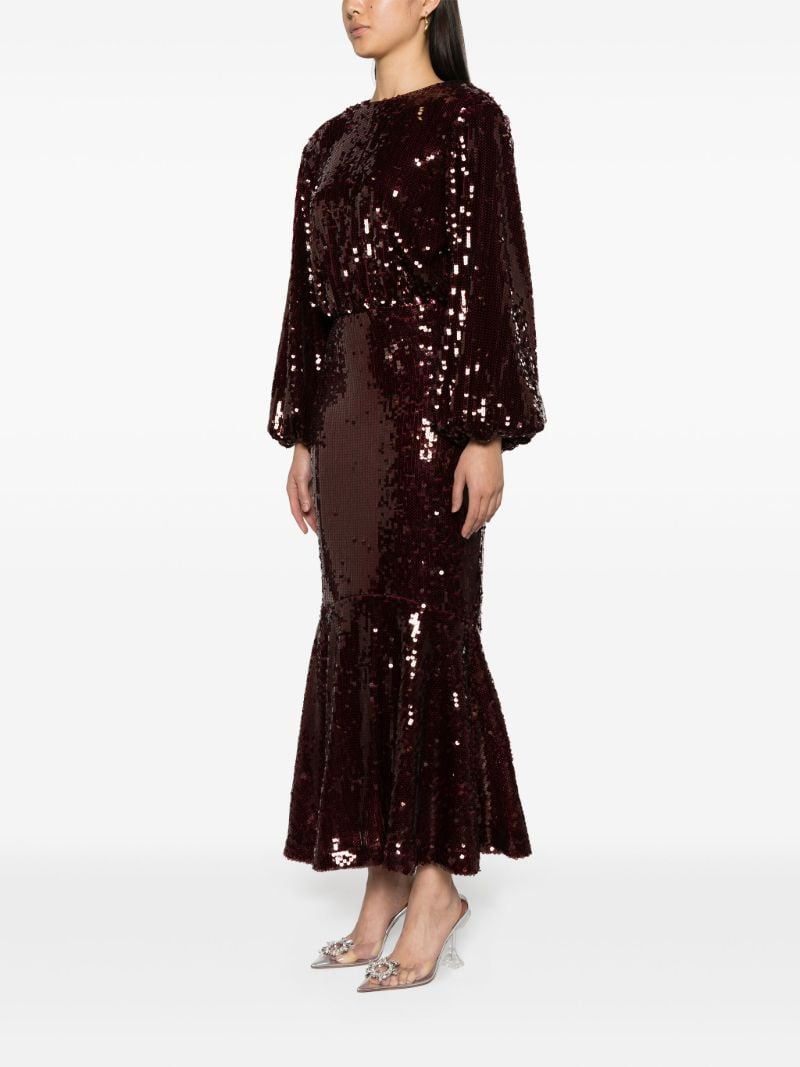Red Sequin Embellished Maxi Dress
