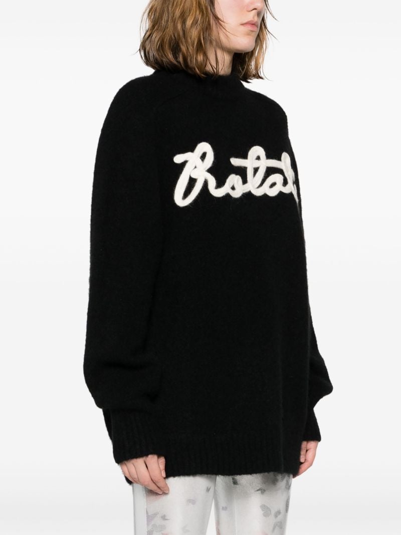 Black Logo-appliquÃ_x0083_Â© Brushed Jumper