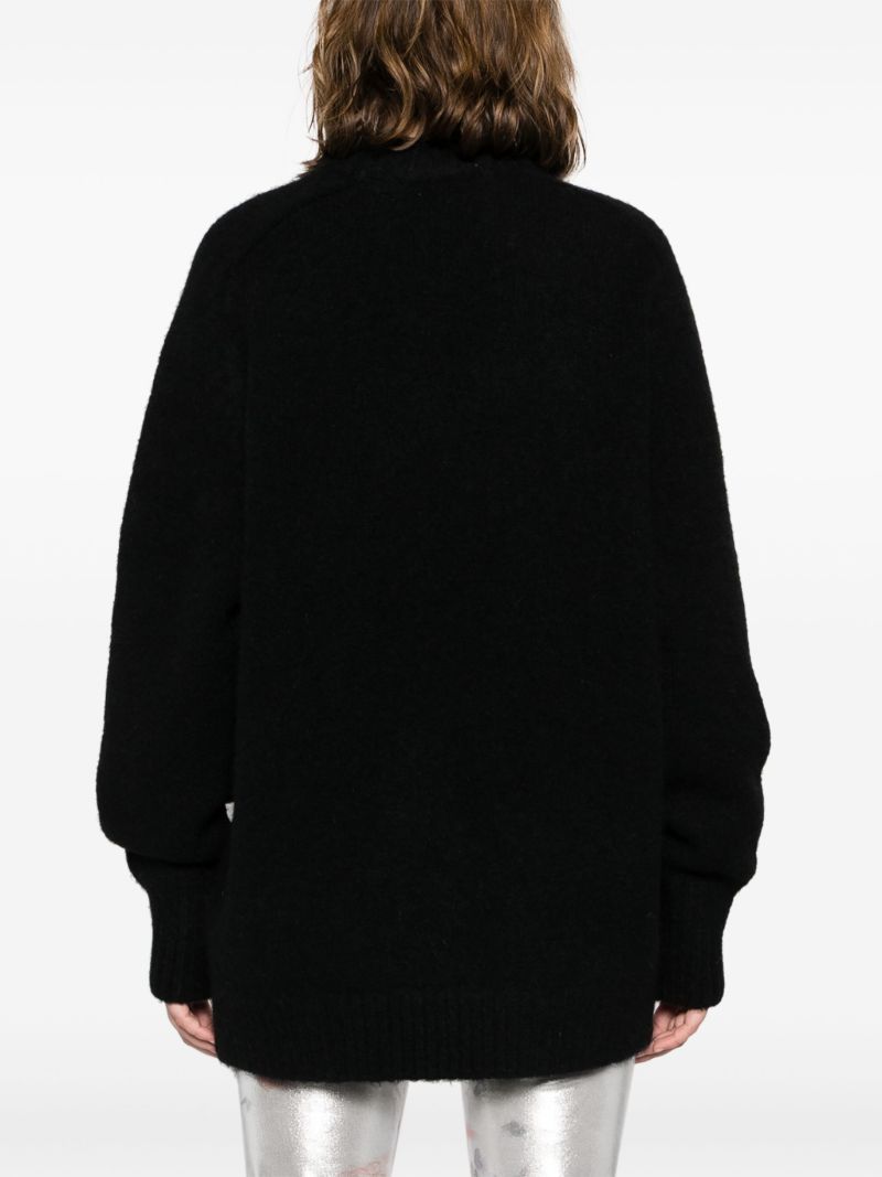 Black Logo-appliquÃ_x0083_Â© Brushed Jumper