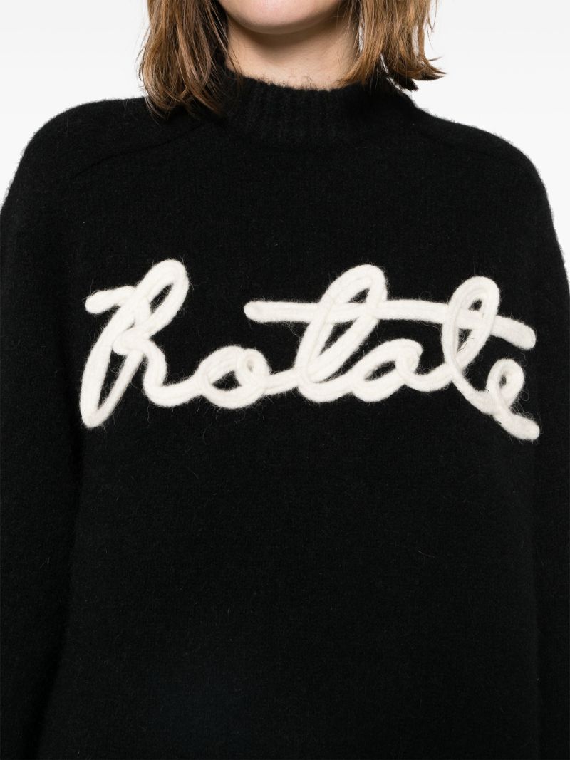 Black Logo-appliquÃ_x0083_Â© Brushed Jumper
