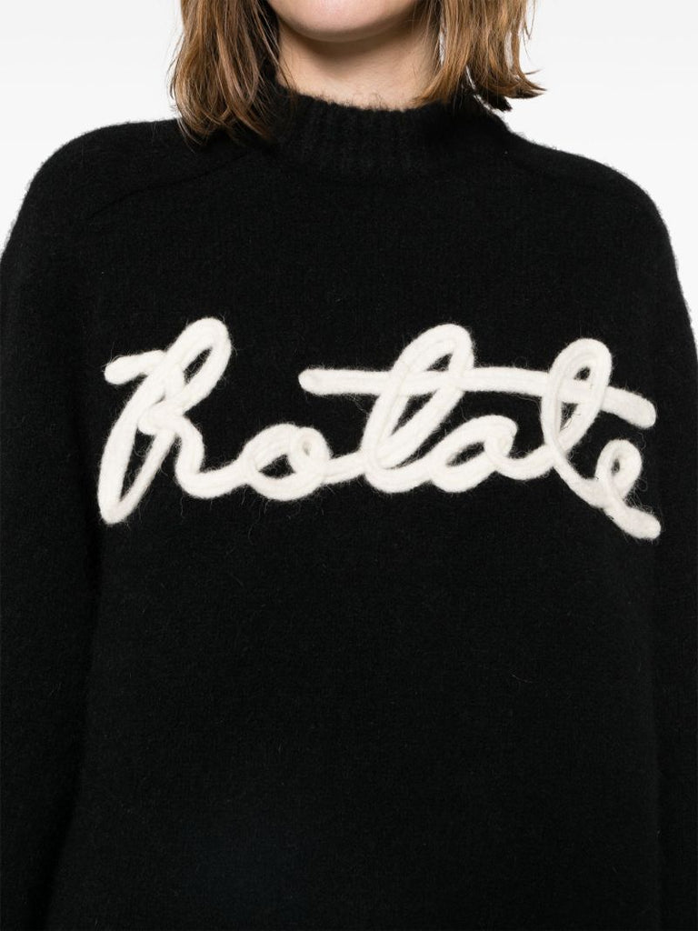 Black Logo-appliquÃ_x0083_Â© Brushed Jumper