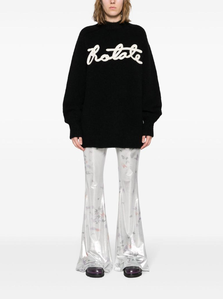 Black Logo-appliquÃ_x0083_Â© Brushed Jumper