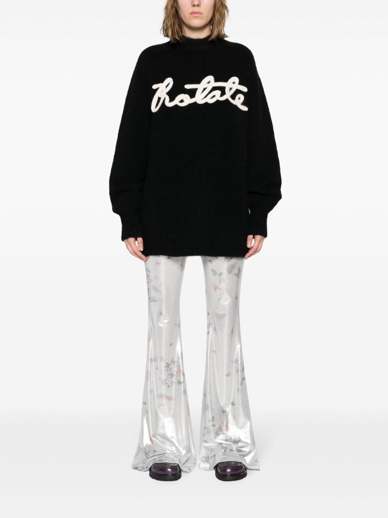 Black Logo-appliquÃ_x0083_Â© Brushed Jumper