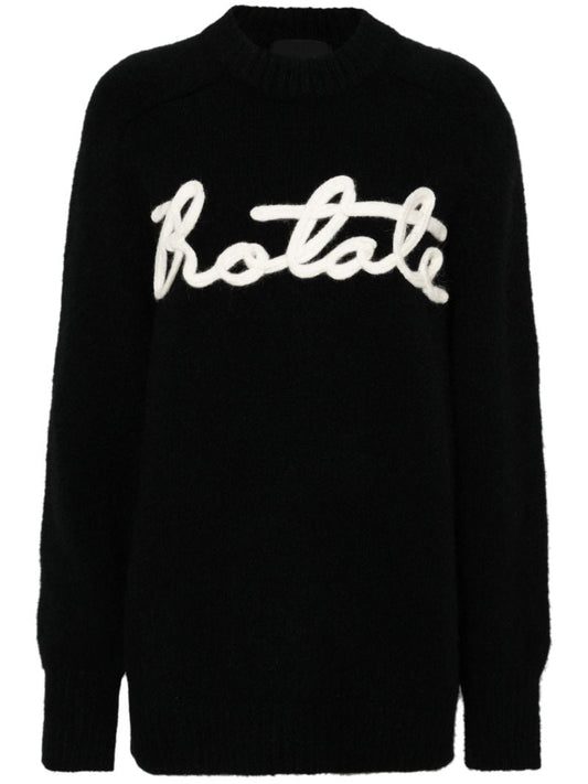 Black Logo-appliquÃ_x0083_Â© Brushed Jumper