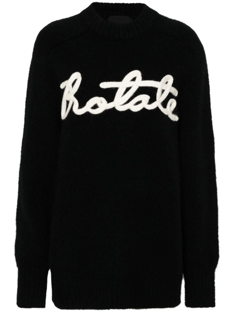 Black Logo-appliquÃ_x0083_Â© Brushed Jumper