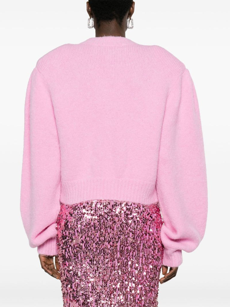 Pink Floral-appliquÃ_x0083_Â© Cardigan
