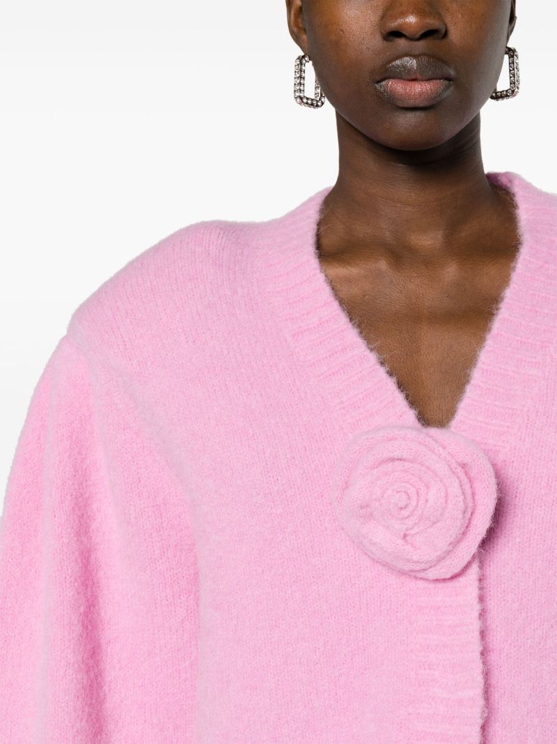 Pink Floral-appliquÃ_x0083_Â© Cardigan
