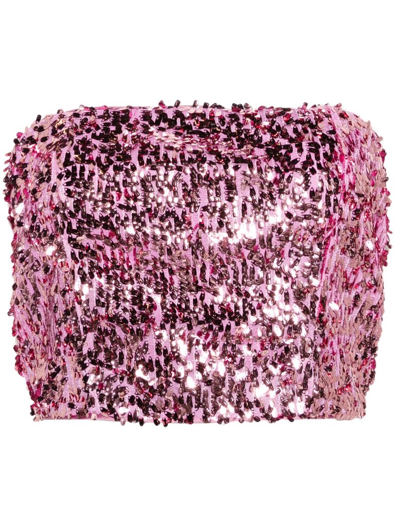 Pink Sequinned Crop Top
