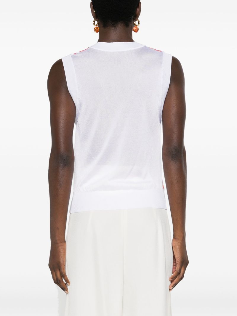 White Zigzag Knitted Vest