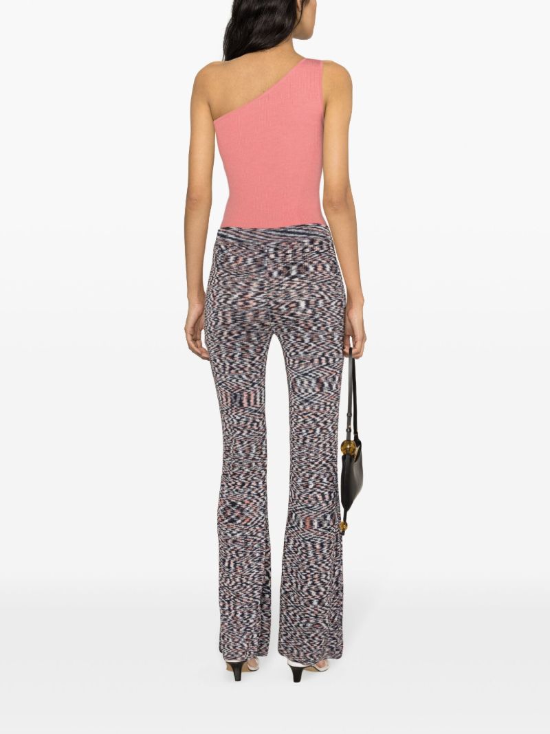 Blue Slub-knit Flared Trousers