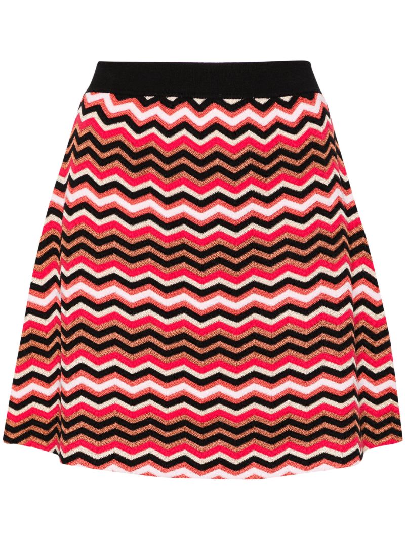 Red Zigzag A-line Mini Skirt
