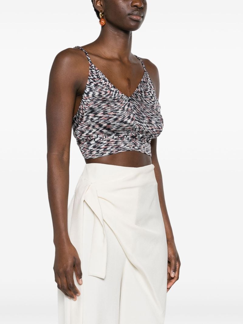 Blue MÃ_x0083_Â©lange Knitted Crop Top