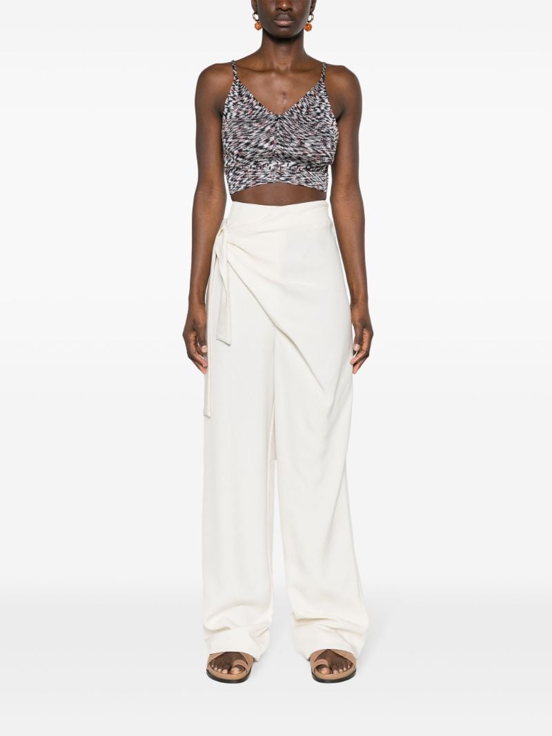 Blue MÃ_x0083_Â©lange Knitted Crop Top