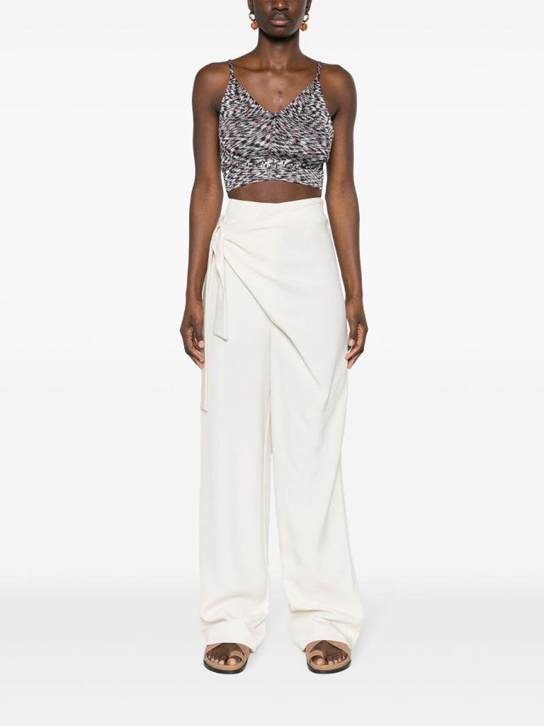 Blue MÃ_x0083_Â©lange Knitted Crop Top