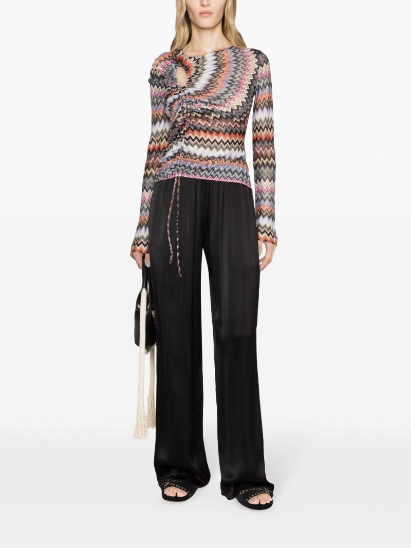 Black Zigzag Cut-out Top