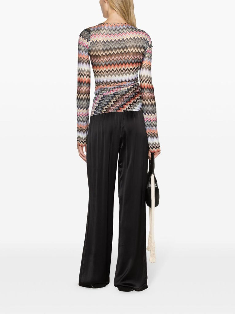 Black Zigzag Cut-out Top