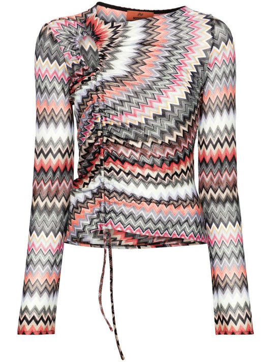 Black Zigzag Cut-out Top