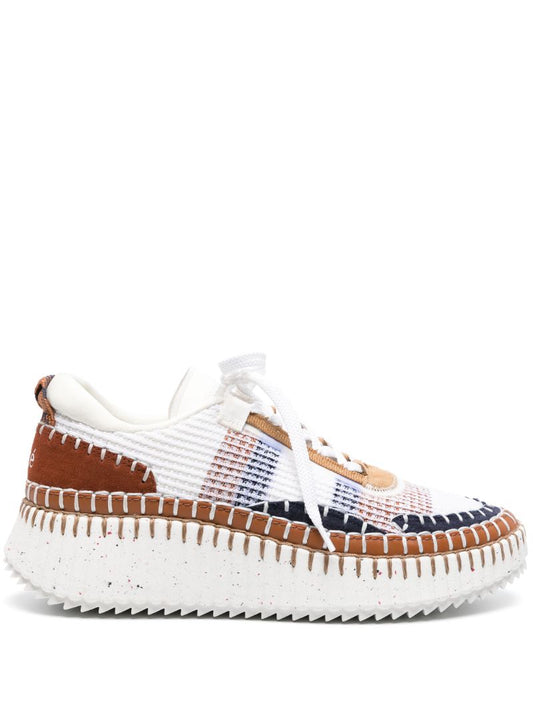 White Nama Panelled Sneakers